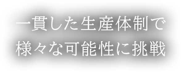 一貫した生産体制で様々な可能性に挑戦